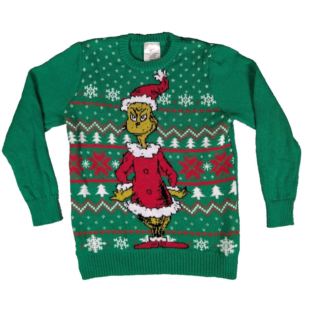 The Grinch | Dr. Seuss | Green | Kids | Christmasâ Sweater | YXL